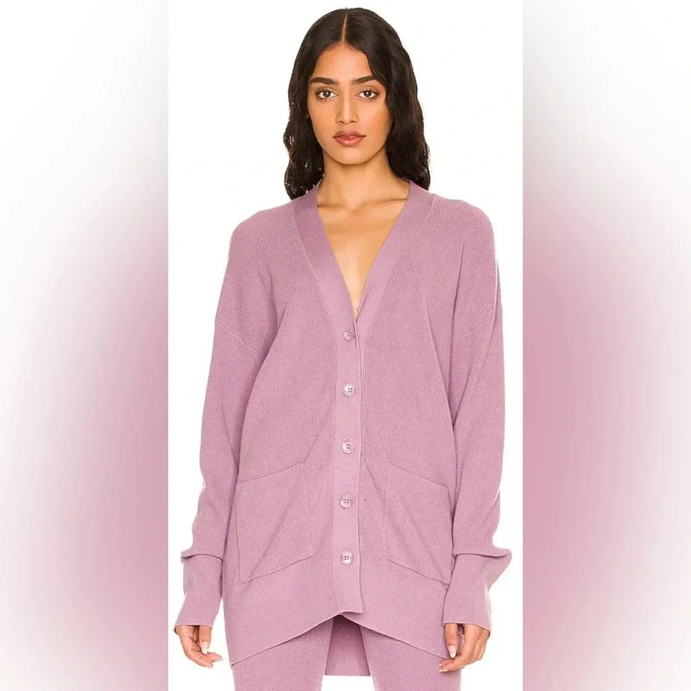 💫Revolve One Grey Day Shauni boyfriend purple cardigan sweater